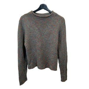 Multicolor Rolled Collar Knit Sweater Small